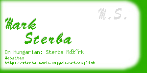 mark sterba business card